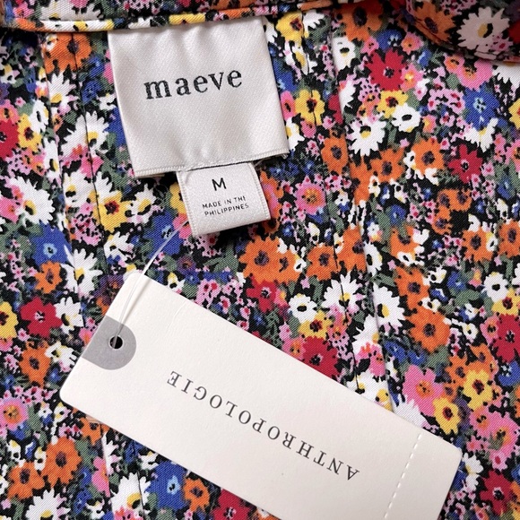 ANTHROPOLOGIE Maeve The Amelia Collared Mini Dress - Pink Combo Floral - Picture 7 of 11